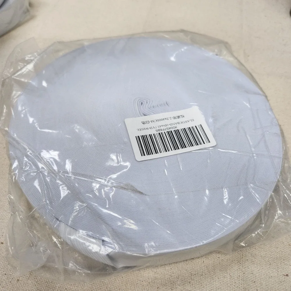 Knit Elastic Band 1 Inch X 43.7 Yards White Waistband Trim Crafting New Rolled